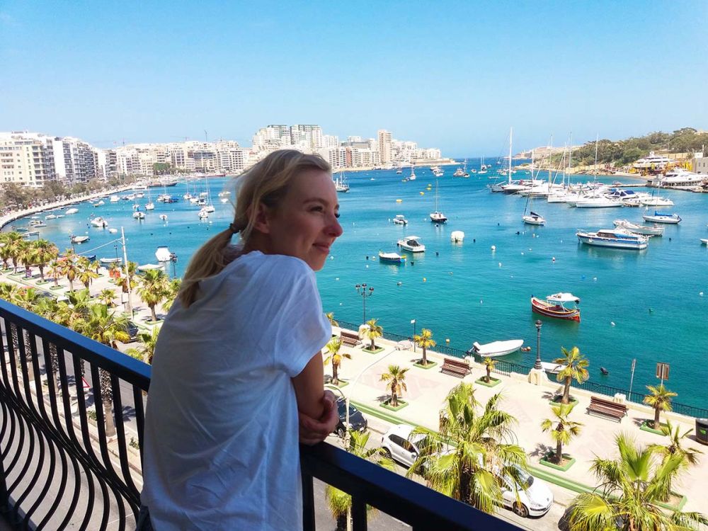 widok z balkonu na Malcie