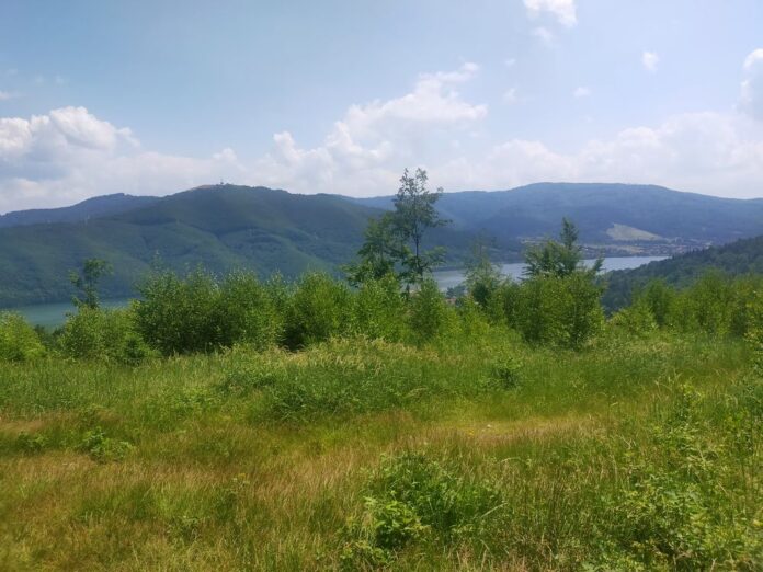 Widok w kierunku góry Żar i jeziora międzybrodzkiego